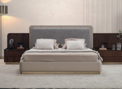 Schlafzimmer Set Luxus Komplettes Bett +2x Nachttische 3tlg Modern Set